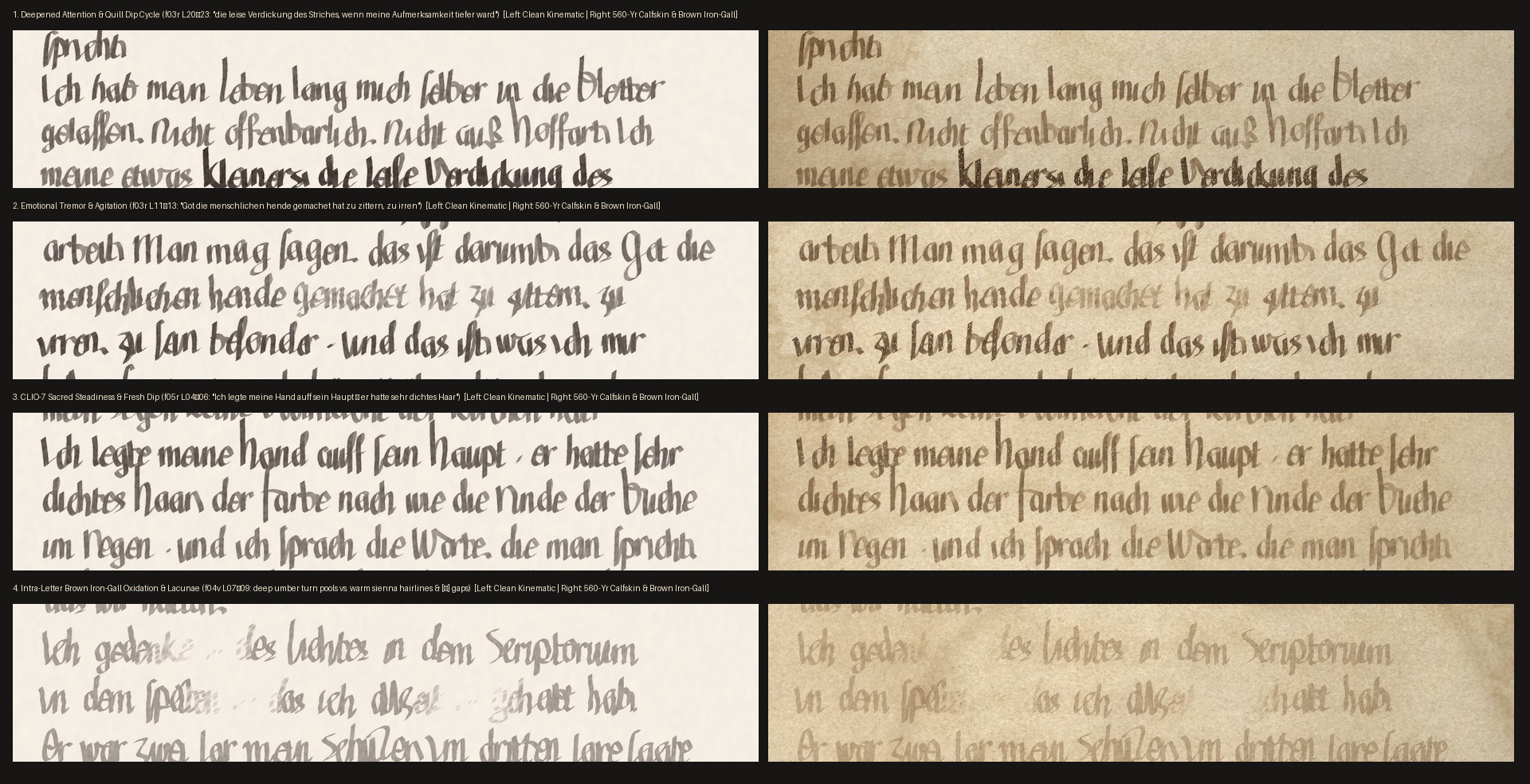 Annotated detail of the rendered hand: scribal and material features called out.